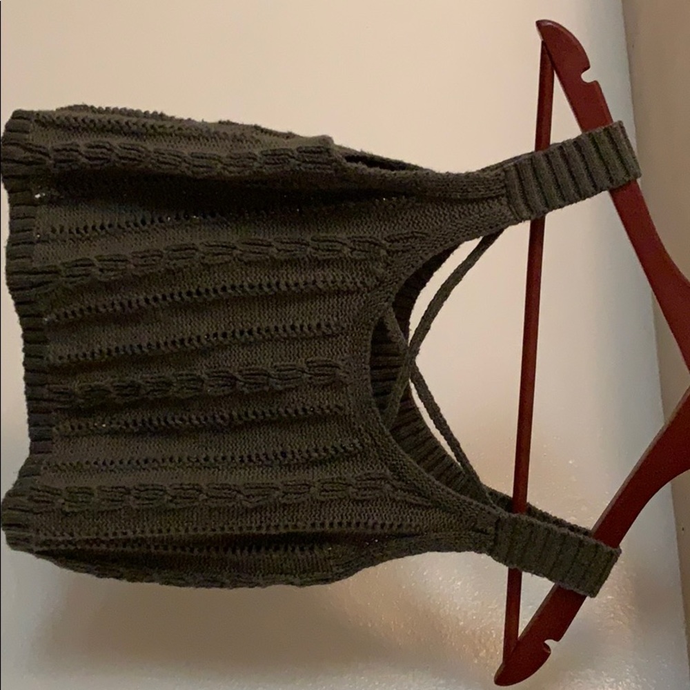 Hollister crochet green crop top